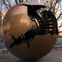 Шар пустотелый медь (198301) монтаж - сфера арт-объект ø 1000 мм. пустотелая  в Калининграде