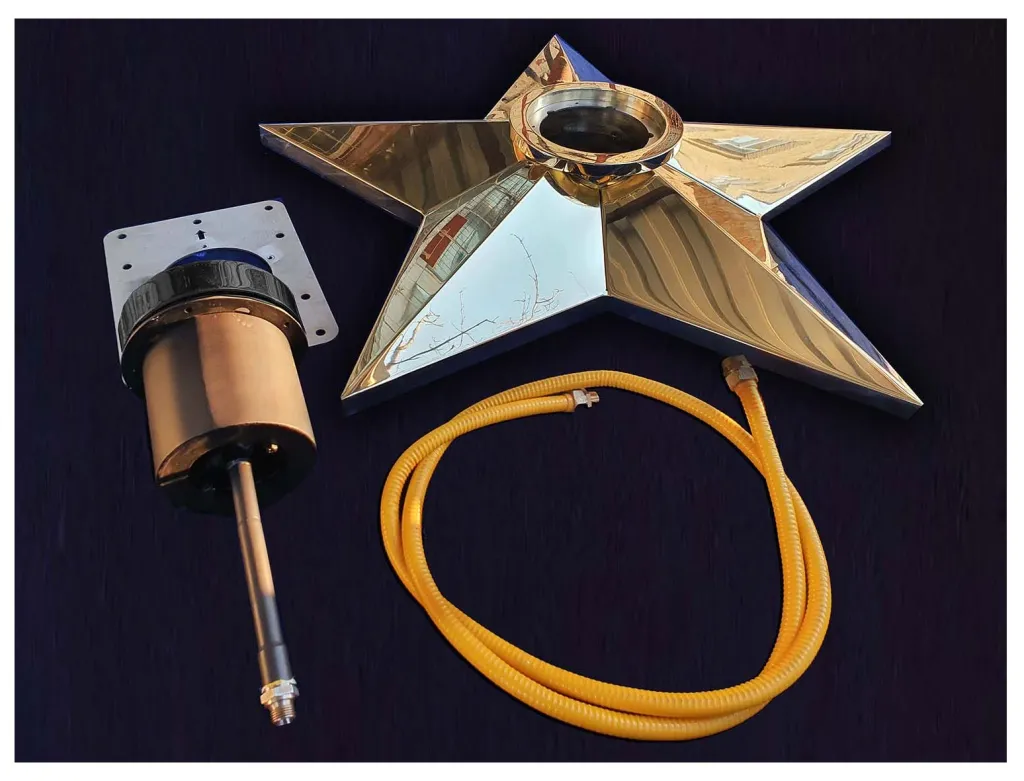 Вечный огонь звезда из бронзы с газовой ветроустойчивой горелкой в сборе - комплект поставки Калининград 